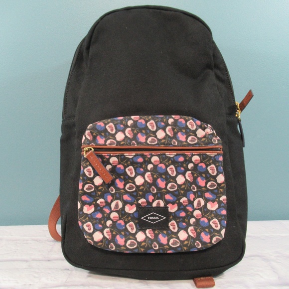 Fossil Handbags - Fossil Black Floral 'Phoebe' Backpack NWT